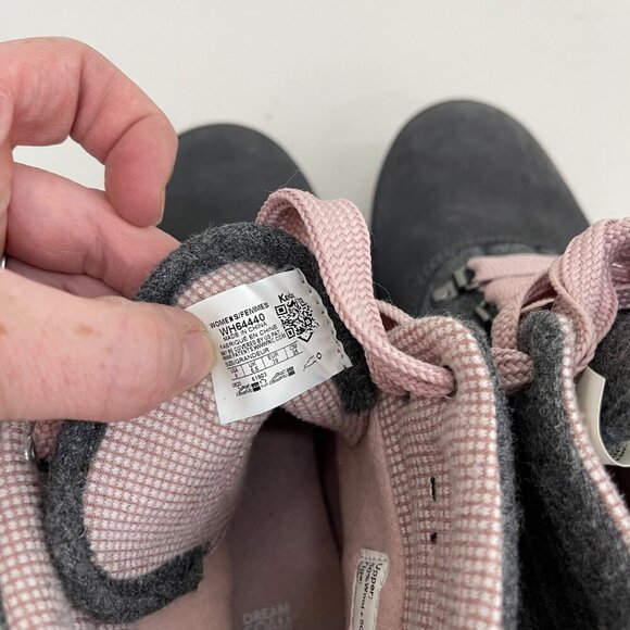 Gray Winter Boots Pink Laces Lug Sole sz 8 - Picture 7 of 11